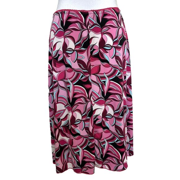 Y2K Patterned Skirt Size M Pink 2000s Vintage Floral Print - Picture 4 of 7